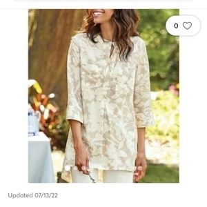 Soft Surroundings Tencel Hi Lo Tunic Blouse / 2X